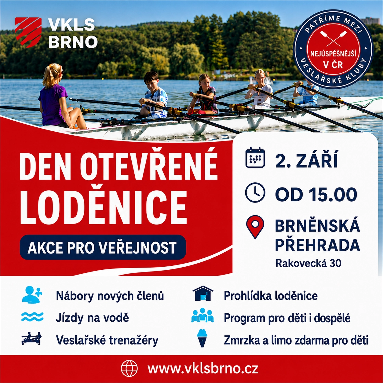 Den otevřené loděnice - 2. září od 15:00 - Brněnská přehrada
